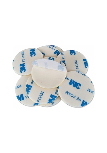 100 Adet 3m Yuvarlak Kesimli Köpüklü Çok Güçlü Çift Traflı Bant 15 Mm Çap