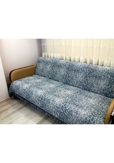 Pamuklu Kaymaz Ebruli Koltuk-çekyat Örtüsüü 15 Renk - Petrol Petrol