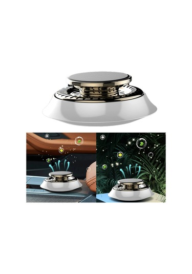 Yaozixa Güneş Enerjili Otomobil Aromaterapi Dağıtıcı - Rotatif Oto Kokusu - Deniz Ruhu - Beyaz - Hızlı Koku Yayma Ve İç Mekan Odağı