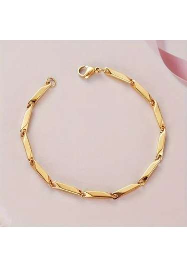 Gold Küp Model Unisex Kararmaz Yüksek Kalite Çelik Kolye&bileklik Gold