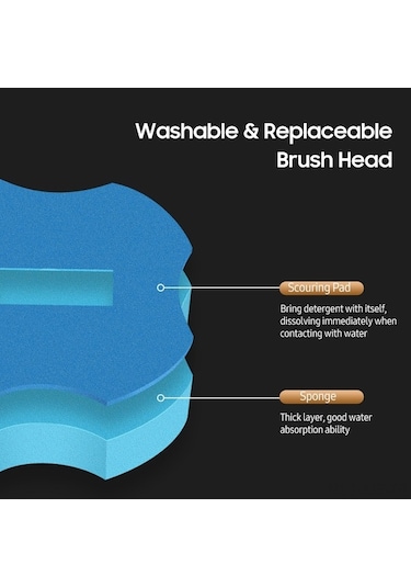 Novahub Yıkanabilir Fırça Başlı Tuvalet Fırçası - Derin Temizlik Fırçası Beyaz Pratik Ve Değiştirilebilir Solution Beyaz
