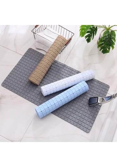 Ranyeek Banyo Düş Yastığı, Anti Kayma, Masajlı, 40x70 Cm, Hafif Mavi Kare Desenli, Duş/wc Kullanıma Uygun, Dayanıklı Ve Temizlenmesi Kolay Diğer