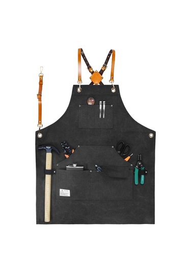 Sones Marangoz Elektrikçi Bahçe Ağır Tuval İş Önlüğü, Renk: Kemer Siyah