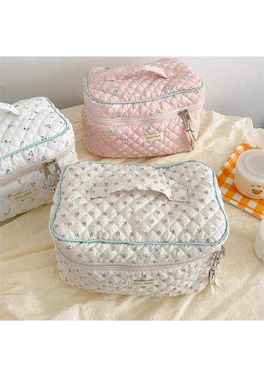 Yifomall Sevimli Tavşan Desenli Büyük Kapasiteli Makyaj Çantası, Fermuarlı Cep, Çok Renk Seçeneği