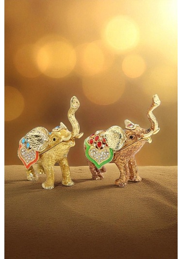 Kristal Taşlı Tekli Fil Figürü