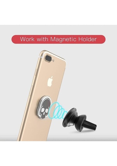 Cep Telefonu Halka Tutucu, 2 Paket Set, 360 Derece Ayarlanabilir Halka Tutucu, Manyetik Araç Cep Telefonu Tutucusuna Uygun Ve Siyah
