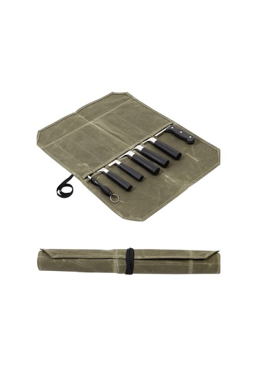 Islak Balmumu Tuval Bıçak Saklama Çantası Şef Piknik Kamp Barbekü Taşınabilir Saklama Çantası Şef Çantası Ordu Yeşili Tuval 1 20kg Tuval 1