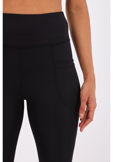 Scorp Joy Yüksek Bel Cepli Spor Tayt 3/4 Siyah STANDART