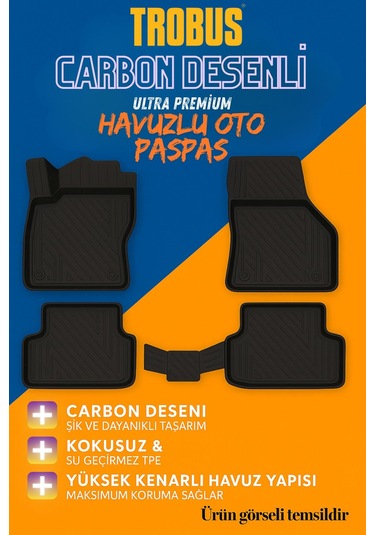 Fiat Palio 2008 Carbon Desen Havuzlu Paspas Kaymaz & Koku Yapma