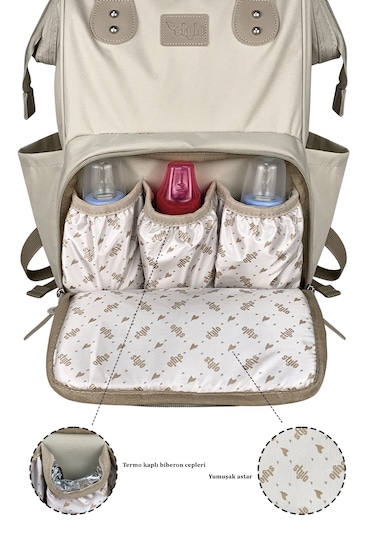 Paris X Pro Kadın Ve Anne Bebek Bakım Sırt Çantası Beıge Bej