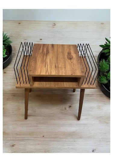 Plak Ve Pikap Sehpası 2 Li Atlantik Çam Ahşap Ayaklı