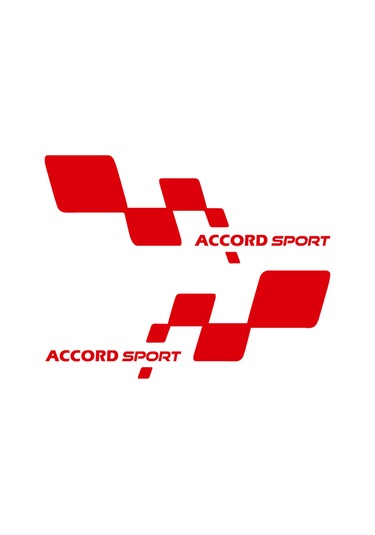 2 Adet Accord Sport Sticker - Accord Sticker - Kapı Altı Sticker - 40cm X 16cm - Kırmızı