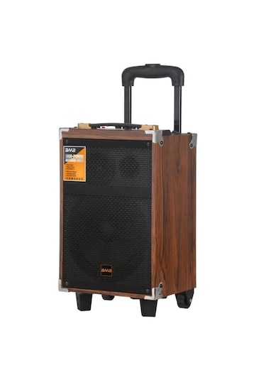 Baab Q8 Profosyonel Ahşap Kasa Taşınabilir 25x27x46 Kumandalı Bluetooth Hoparlörler