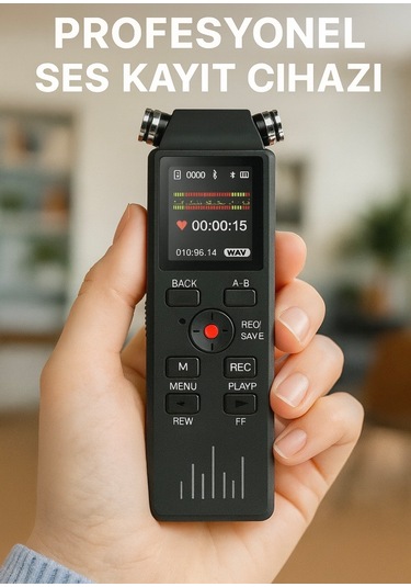 Ultratekno Kb50 32 Gb Premium Yeni Model Led Ekranlı Çift Mikrofonlu Profesyonel Ses Kayıt Cihazı Türkçe Menülü