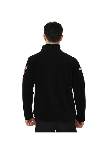 Erkek Siyah Taktik Polar Hırka - Outdoor Polis Poları (547422914)