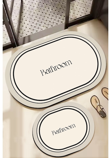 Chilai Home Farbelle 2'li Banyo Paspas Seti, Kaydırmaz Tabanlı Djtbanyo Renkli