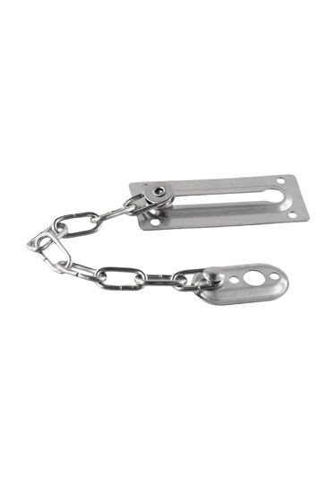 Sones Güvenlik Kapı Zinciri Hırsızlığa Karşı Ev Kapı Sürgü Mandalı Pencere Zincir Kilidi, Stil: Yuvarlak Gümüş