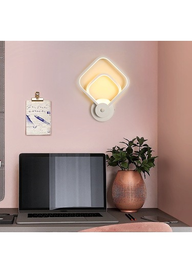 Yaozixa Moderne简约led Duvar Lambası - Aluminyum Kare/yuvarlak, Güneş Işığı, 16-20w, Odalar Koridorlar Balkonlar İçin, Enerji Tasarruflu, Kolay Kurulum B003 Diğer