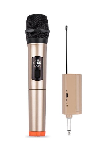 Novahub Taşınabilir Mini Alıcı 6.35mm Fiş Uyumlu El Kablosuz Mikrofon Uhf Dinamik Mikrofon - Siyah