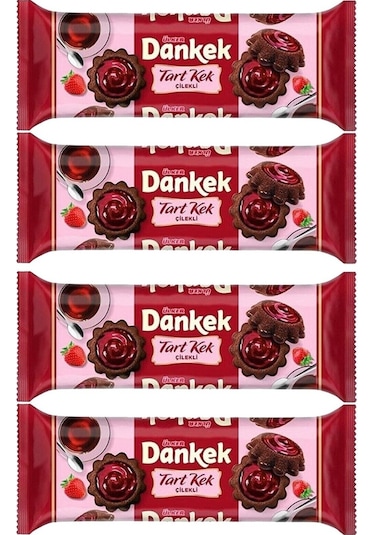 Ülker Dankek Çilekli Ve Çikolatalı Tart Kek 180 Gr X 4 Adet