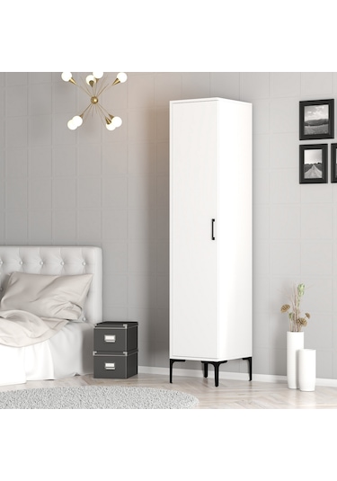 Variant Kumsal 1 Kapılı S Gardrop - Beyaz / Beyaz