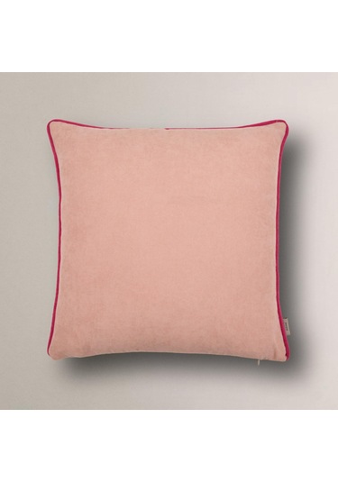 Efe Biye Detaylı Düz Kırlent Kılıfı Pembe