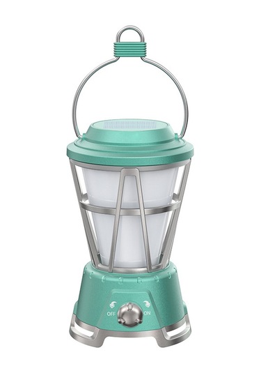 Geeksen Yeşil Güneş Enerjili Led Feneri - Kamp, Yürüyüş İçin Vintage Asma Lambası Yeşil