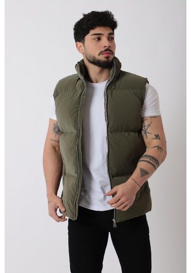 Dik Yaka Demir Fermuarlı Nova Yelek Vks 60325 Siyah