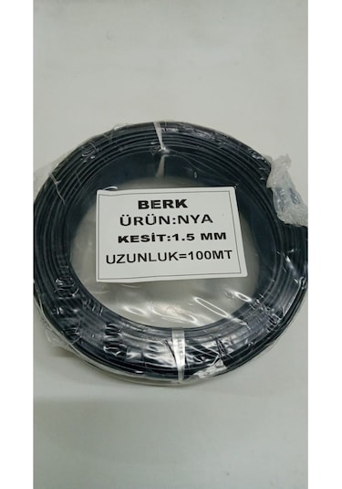 1.5 Mm Siyah Nya Kablo 100 Metre Tam Kesit Tesisat Kablosu