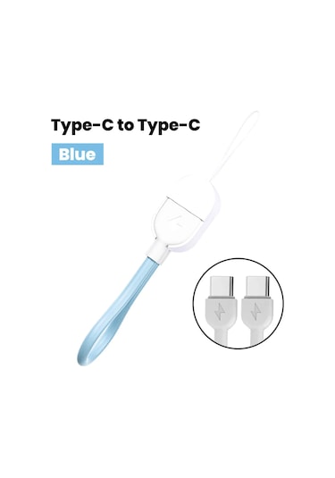 Olaf 60w Usb C Kablo Hızlı Şarj 16cm Samsung Xiaomi Huawei Iphone 14 Uyumlugökyüzü Mavi