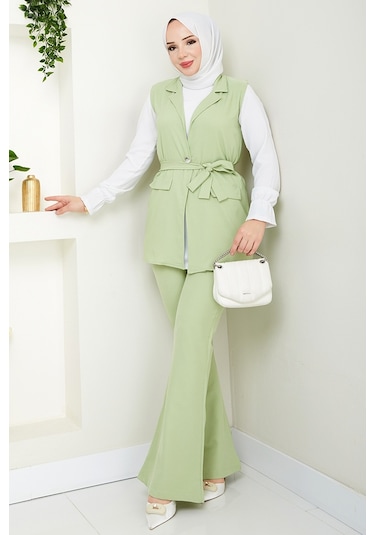 Niyar Yelek Pantolon İkili Takım 1530 - Mint Mint Yeşili