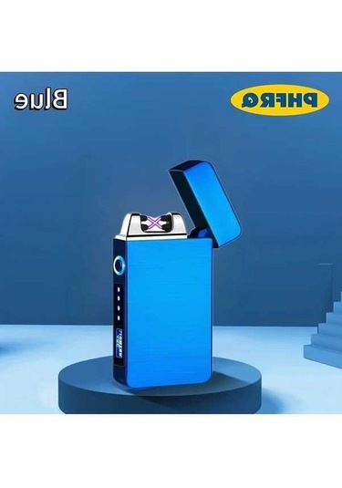 Trendooze Gaojunshop01 Mavi Usb Şarjlı Çift Ark Çakmak, Hediye Seçimi Mavi