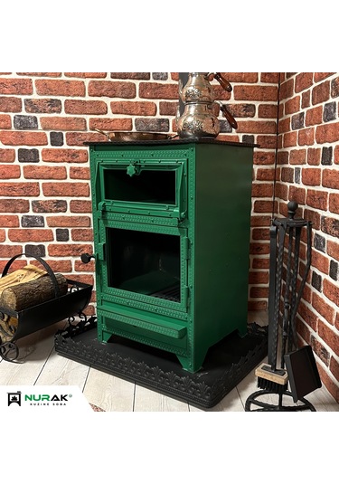 Rizenin Doğasından Yeşil Lüks Fırınlı Şömine