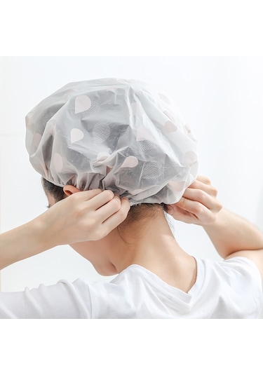 Xindoker Kadınlar İçin Su Geçirmez Duş Şapka, Peva Malzemeyle Yapılmış, Ev Kullanıma Uygun, Pembe Renk, Ticari Satış İçin Uygun Pembe