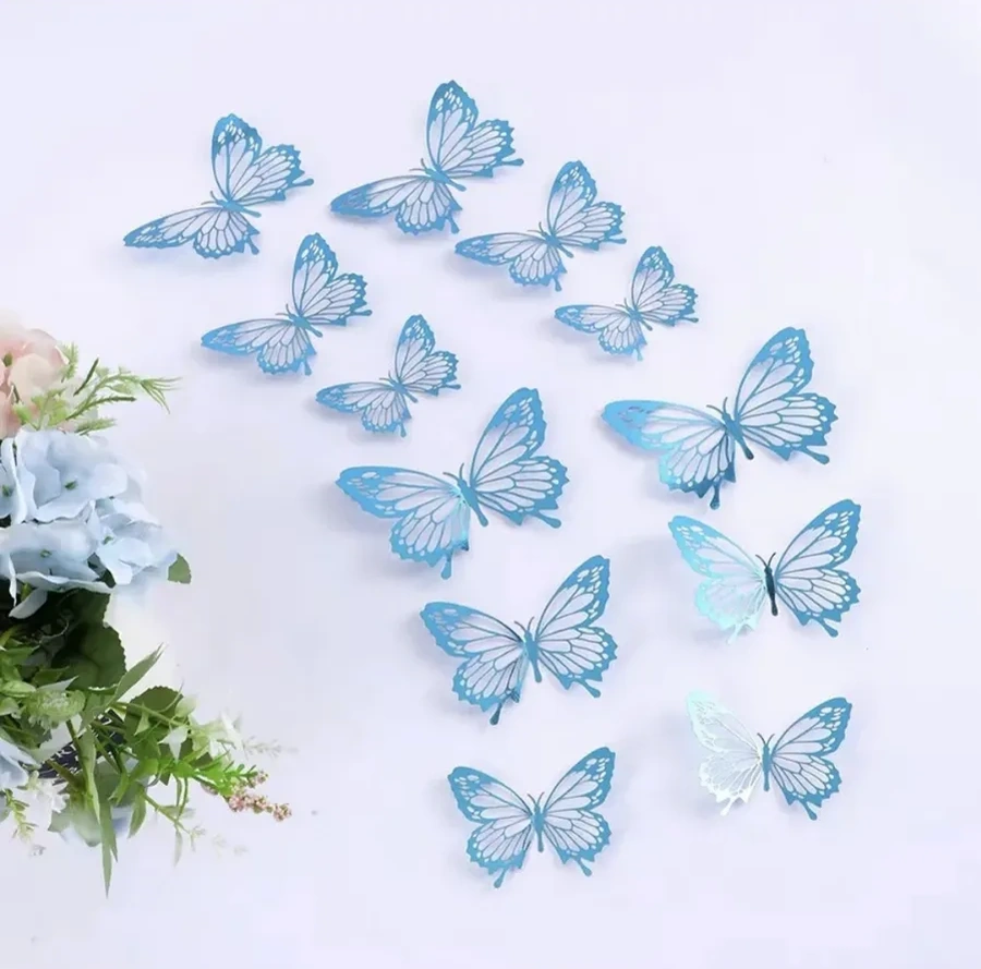 Galerea Prazdnıka Dekorasyon Ve Süsleme İçin 3d Kelebek Çıkartmaları 339258655 Gümüş