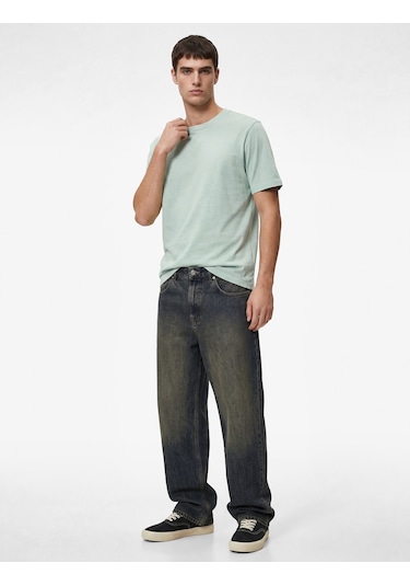 Koton Regular Fit Kısa Kollu Bisiklet Yaka Pamuklu Basic Tişört Yeşil 6sam10332mk