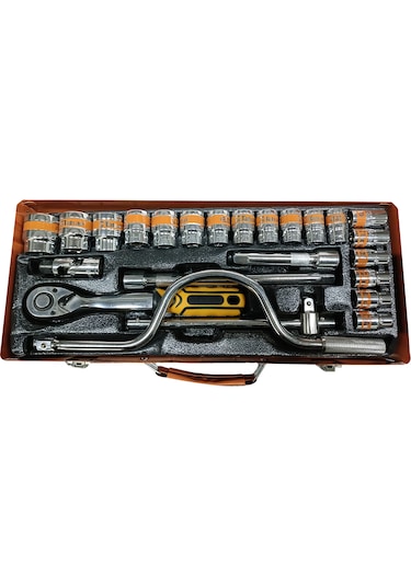 Dorf 1/2 Lokma Seti Metal 6 Köşe Cırcır Kolu Metal Çantalı