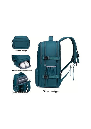 Xuweiwei Large Kapasiteli Army Green Seyahat Sırt Çantası Ayakkabı Bölmeli Hafif Laptop Çantası Şarj Portlu "value":"mavi"