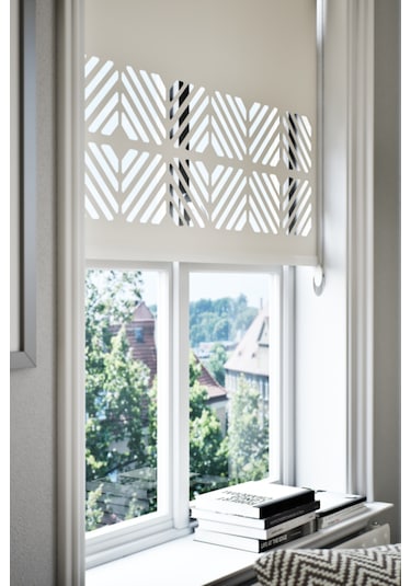 Lazer Kesim Mat Stor Perde, Lazer Kesimli Klasik Serisi, C-201001 Beyaz Renk