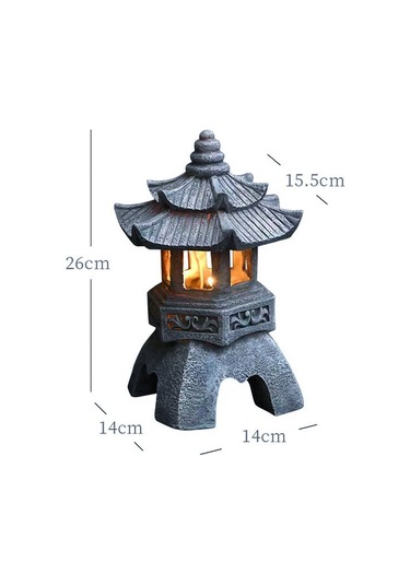 Konesam Solar Güneş Enerjili Çin Zen Stili Bahçe Aydınlatması, Avlu Dekoru, Manzaralı Ev Ve Bahçe Süsleri Işıklı Minyatür Kule Lambası