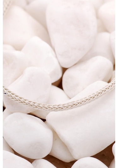 Kazaziye Işlemeli 50 Cm Gümüş Zincir Kolye 7391 524956012