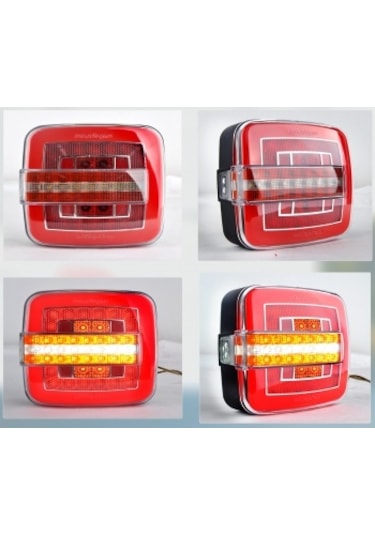 Kare Neon Led 7 Fonksiyonlu Kayar Sinyalli Hamburger Stop Lambası