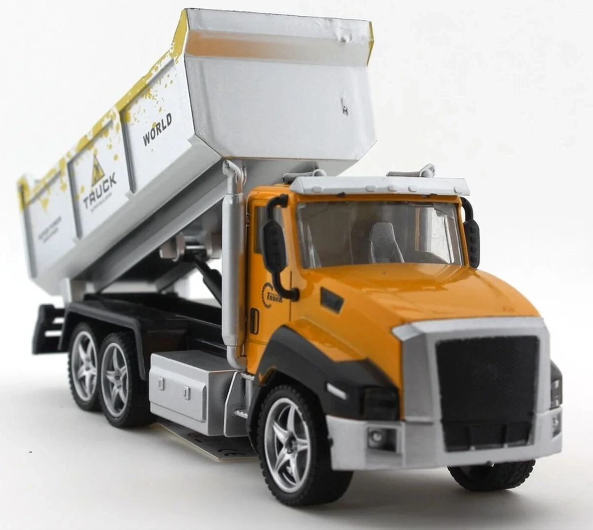 Uzaktan Kumandalı Oyuncak Damperli Kamyon Şarjlı Işıklı Full Fonksiyon İş Makinesi Rc Araç Çok Renkli