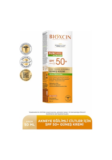 Bioxcin Sun Care Akneye Eğilimli Ciltler Için Güneş Kremi 50 Spf 50 Ml - Akne, Dry Touch, Mat