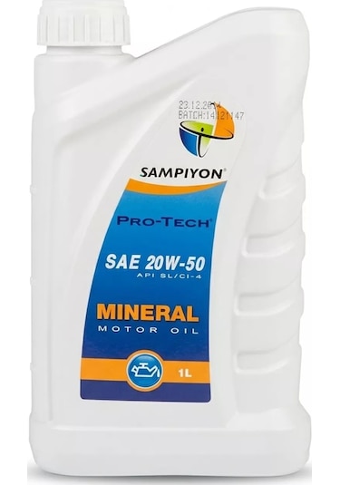 Şampiyon Pro-Tech 20W-50 Mineral Motor Yağı 1 L