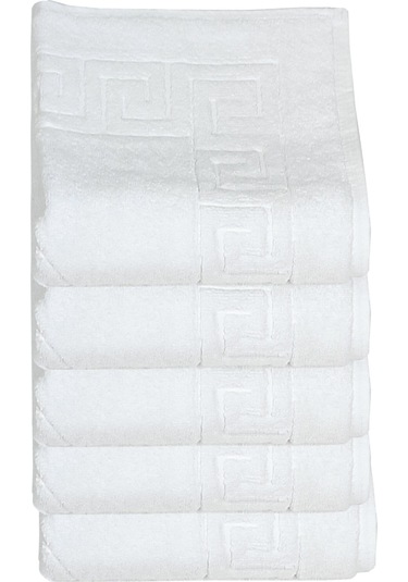 5 Li Otel Ayak Havlusu Bukle Ayak İzli 50x70 Cm Beyaz 16/2 Avs 250 Gr Beyaz