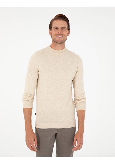 Pierre Cardin Erkek Krem Melanj Kazak /triko 50296564-vr159 Krem Melanj