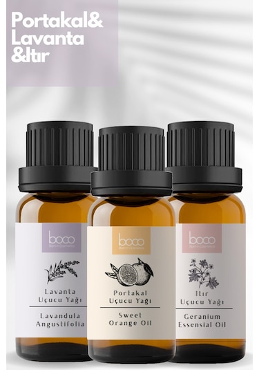 Boco Born In Cosmetics Itır + Lavanta + Portakal Saf Aromaterapi Uçucu Yağı 3 x 10 ML