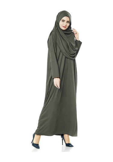 Tek Parça Namaz Elbisesi - Haki - 5015 001