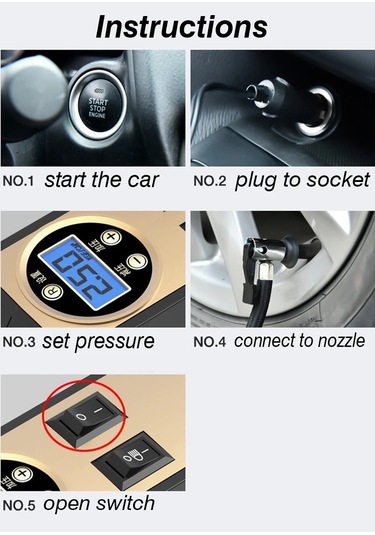 Jialan Araba Hava Kompresörü 12v Protable Elektrikli Araba Hava